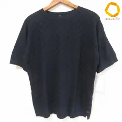 #snc フォーティファイブアール 45R ニット セーター 5 紺 半袖 刺繍 ロゴ イントレチャート チェック 薄手 メンズ [1009036]のサムネイル
