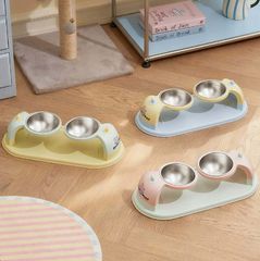 犬猫用 ペット食器 高台斜めボウル ステンレス内側 滑り止め - メルカリ