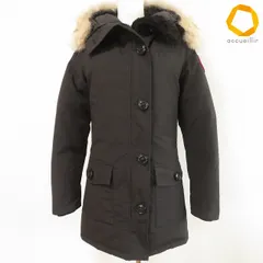 #wnc カナダグース CANADA GOOSE コート ダウン XS 黒 フェザー混 コヨーテファー フード ワッペン ロゴ レディース [991212]のサムネイル