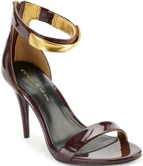 ダナキャラン レディース シューズ サンダル アンクル Donna Karan Sabina Patent Ankle Strap Dressandals Wine ワインのサムネイル