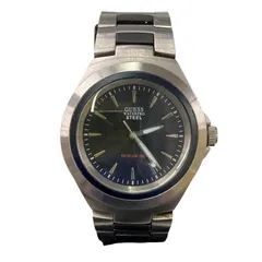 180053 現状品 Guess ゲス Waterpro　防水仕様 ステンレススチール製 腕時計 ブラックのサムネイル