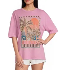 ビラボン レディース トップス シャツ Billabong Feel Theat Short Sleeve Boyfriend TShirt Party Pink ピンクのサムネイル