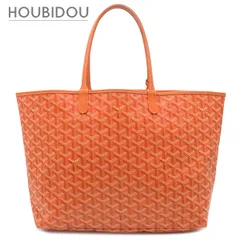 ゴヤール GOYARD トートバッグ サンルイPM PVCコーティングキャンバス ゴヤールディンキャンバス シュヴロッシュカーフスキン オレンジ シルバー金具 リバーシブル ヘリンボーン 【中古】のサムネイル