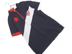 Munsingwear マンシングウェア ゴルフ カノコ ハーフジップ カットソー sizeLL/白ｘ紺 ■◆ レディースのサムネイル