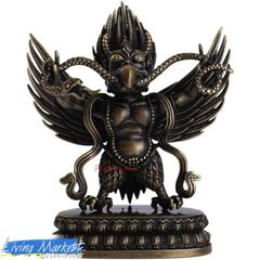 ネパール製 神聖な鳥の神様 ガルーダ像 銅像 天狗 八部衆の迦楼羅 かる