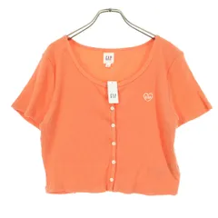未使用 GAP ギャップ 半袖 カーディガン L オレンジ レディース 古着のサムネイル