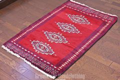 パキスタン絨毯（ラグ）手織りラホール産 約88×58cm - メルカリ