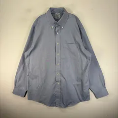 古着 ブルックスブラザーズ Brooks Brothers 長袖シャツ ボタンダウン 胸ポケット L  ブルー系 無地 メンズのサムネイル