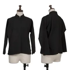 コムコム コムデギャルソンCOMME des GARCONS ポリドルマンスリーブスナップボタンジャケット 黒Sのサムネイル