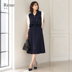♡ルネ rene♡ お花柄レースリネンワンピース - メルカリ