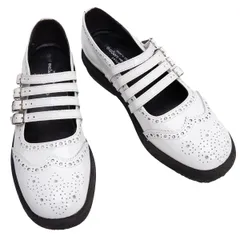 トリココムデギャルソンtricot COMME des GARCONS エナメルウィングチップ4ストラップシューズ 白22cmのサムネイル