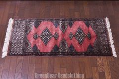アスワン/パキスタンラグ アベッシャ ROSE 86cm×46cm 玄関マット