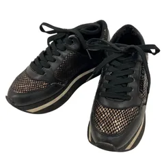 ARMANI JEANS アルマーニ・ジーンズ スニーカー ブラック レディース 23 36 5 網目模様 厚底【古着】【中古】【送料無料】のサムネイル