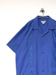 90s〜ヴィンテージ リネン半袖キューバシャツ 50s 60s 開襟 FLAX