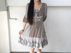 Ozz angelo 2枚セットノースリーブワンピース &キャミソール 青緑