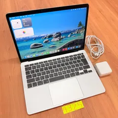 【バッテリー良好】 MacBook air 13インチ 2020 Apple M1 8GB 256GB 動画編集可能 カメラ内蔵 ノートPC SSD搭載 macOSインストール済 【4325】のサムネイル