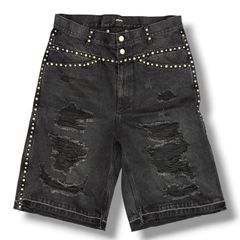 GUAPI》スター刺繍 デニムショートパンツ ブラック drill 新品未使用