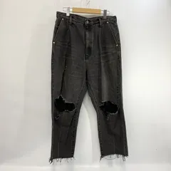 DOUBLET ダブレット DAMEGED SILK DENIM PANTS ダメージ シルク デニム パンツ ボトムス MEDIUM ブラック メンズ _201のサムネイル