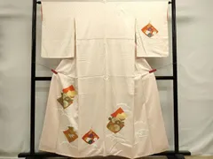 平和屋着物■訪問着　駒刺繍　雪輪花文　金彩　正絹　逸品　DABH1953cdのサムネイル