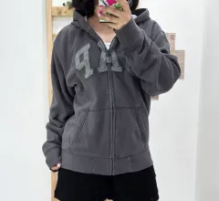 フリップXXL(14-16)/GAP ギャップキッズ フード ジップアップ チャコールグレーのサムネイル