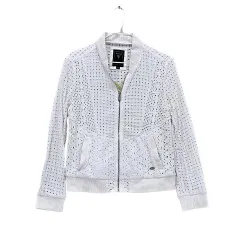 GUESS(ゲス) レディース ユニーク ルーズフィット ジップアップ ジャケット 80 白 01166のサムネイル