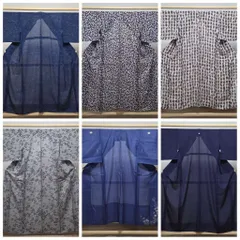 A5◆着物くつろぎ 夏物 唐草唐花 萩 花 刺繍 正絹 小紋 薄物 絽 紗 着物 6枚 リメイク 生地 素材 まとめ売りのサムネイル