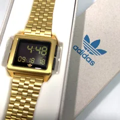 美品 稼働品 adidas archive-M1 アディダス デジタル 腕時計 Z01513-00 ゴールドカラー メンズ _201のサムネイル
