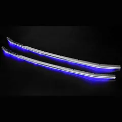 トヨタ ヴォクシー VOXY 80系 ZS専用 前期 フロント バンパー グリル カバー (LED ブルー) メッキ ステンレス 鏡面のサムネイル