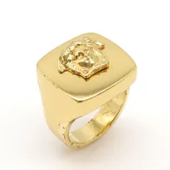 GIANNI VERSACE ジャンニ ヴェルサーチ ベルサーチ メドゥーサ メデューサ シグネットリング 指輪 GP ゴールド 19号 #19のサムネイル