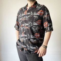 ハーレー　スカル　ドクロ　アロハ　シャツ　XL 検）　サンサーフ　Tシャツ 総柄 ハーレー スカル ドクロ アロハ シャツ XL 検） サンサーフ Tシャツ 総