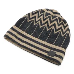 LOUIS VUITTON ルイ ヴィトン カラコラム ニット帽 ニットキャップ ビーニー 帽子 カシミヤ100% レザー グレー ベージュ M75577のサムネイル