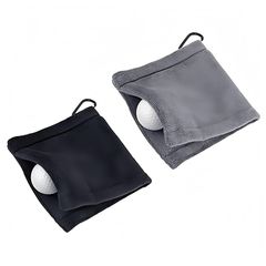Golf Towel, Golf Ball Cleaner, Golf Cleaning Tool, Golf Towel Wiper, Carabiner and Keychain Buckle, Ball Wiping, Cleaning, Microfiber Towel, Portable, Waterproof, 14*14cm, 2-Pack (Black + Gray)