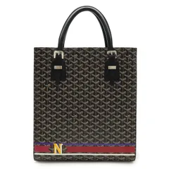 GOYARD ゴヤール コモールGM ペイント ハンドバッグ トートバッグ ヘリンボーン柄 PVC レザー ブラック ブラウン ホワイト イニシャルプリント入りのサムネイル