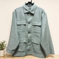 無印良品 MUJI シャツジャケット M ライトグリーン 長袖 無地 コットン ヘンプのサムネイル