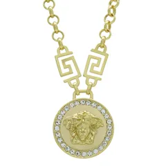 VERSACE ヴェルサーチェ ヴェルサーチ ベルサーチ ラ メドゥーサ クリスタル ネックレス グレカ チェーン ペンダント GP ゴールド DG1E009DJMXのサムネイル