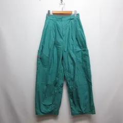 ディッキーズ Dickies 美品 コットンダンプ ワイドシルエット カーゴ パンツ L グリーン 4287-1413 ジッパーフライ バックゴムのサムネイル