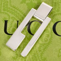 希少極美品 グッチ カットアウト G ラージ バー ネックレス/25-182S