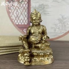 [Limited Quantity] Tibetan Buddhist Statue, Buddha Object, God of Wealth, Black God of Wealth, Copperware, Gold, Heavy, Intricate Craftsmanship, Artwork, Fortune, Luck, and Good Luck, Interior Decor, Living Room, Entrance, Bedroom