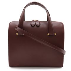 美品】カルティエ マストライン 2WAYショルダーバッグ レザー ボルドー