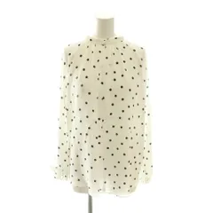 マーリエパーエフデ Maglie par ef-de スタンドネックブラウス 7 白 ホワイト ドット柄 黒 ブラック 長袖 /AG ■OSのサムネイル