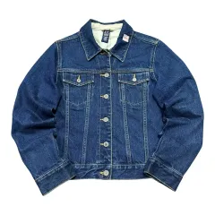 (1万円 ヴィンテージ) GAP ギャップ ヴィンテージ キッズ デニム トラッカー ジャケット (成人レディース)のサムネイル