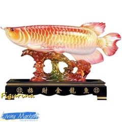 ハンドメイド 41cmアジアアロワナ フィギュア 紅龍 熱帯魚 置物 - メルカリ