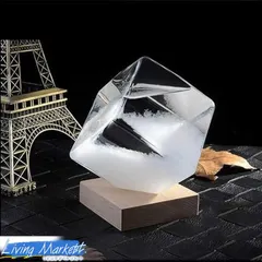 ストームグラステンポドロップ天気予報天気予報ボトル天気クリスタルボトル天気予報器ストームグラス 結晶観察器 木製ベース付きガラス装飾 置物 CZW78P218のサムネイル