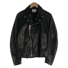 Rags McGREGOR ラグスマックレガー 16AW DOUBLE RIDERS STUDS LEATHER JACKET ダブルライダース スタッズ レザー ジャケット ゴートレザー 211146604 ブラック Size Lのサムネイル