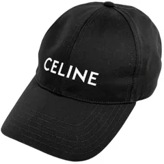 セリーヌ CELINE ロゴ キャップ ベースボールキャップ 帽子 ポリエステル 綿 ブラック レディース 【中古】のサムネイル