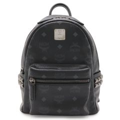 美品【MCM】リュック バックパックブラックMサイズヴィセトススタッズ
