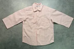 【美品】FUKUZO フクゾー 横浜元町 長袖シャツ ブラウス ピンク白 ストライプ シーホース刺繍 日本製 サイズ6 小さいサイズ レディース トラッド定番 ハマトラ 可愛い 人気 おしゃれ 送料無料 匿名配送 小さめ 希少のサムネイル
