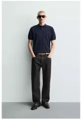 ZARA origins レギュラーフィット ニット ポロ シャツのサムネイル