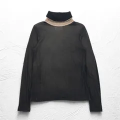Maison Martin Margiela タートルネック シースルートップ セカンドスキン M ブラック レーヨン カシミヤ混 S51GC0286 593-2011 イタリア製のサムネイル