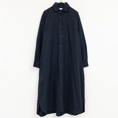 未使用✨ML×小倉縞縞 シャツワンピース 藍色 コットン ロング 長袖 F